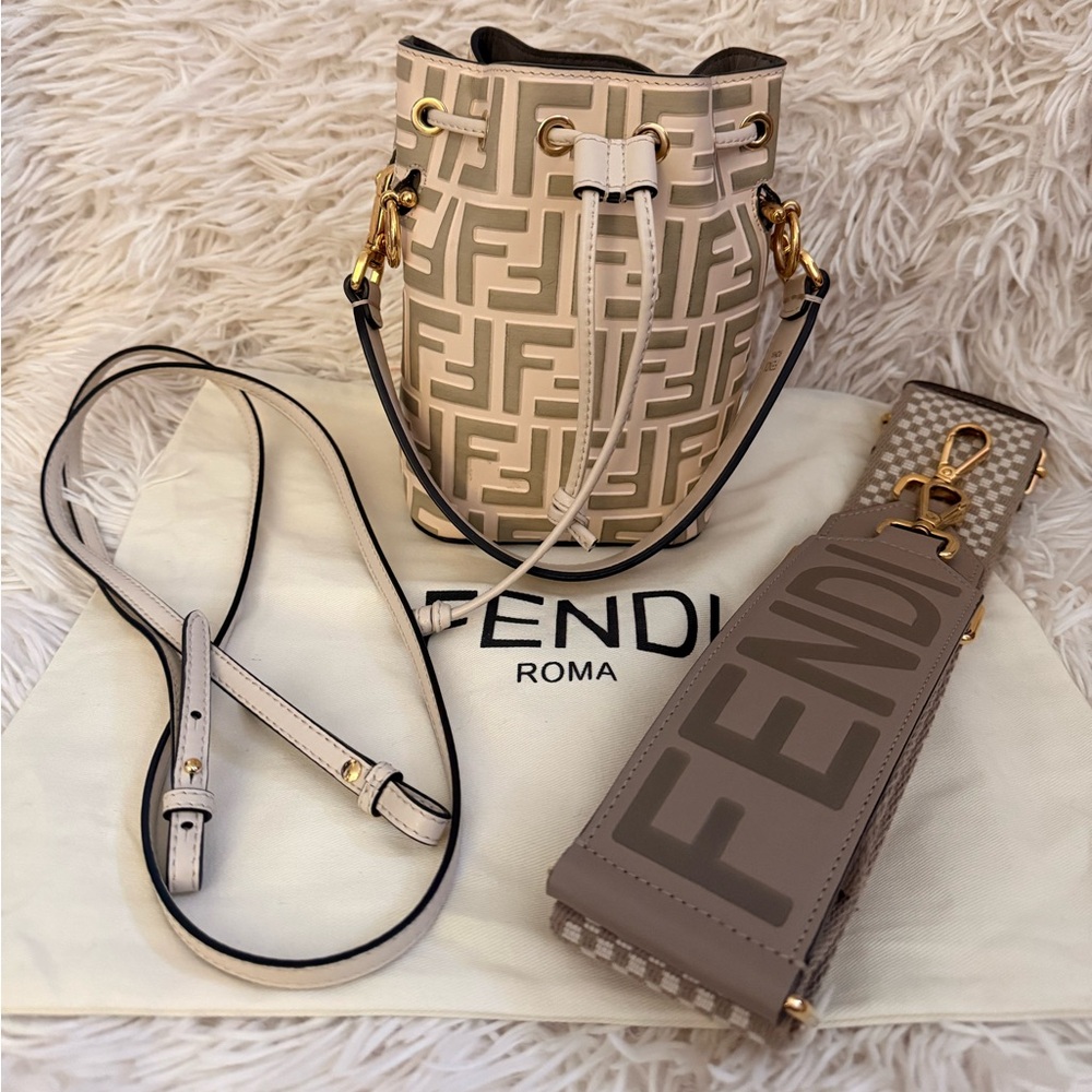 Fendi Mon Tresor Mini Bucket Bag with extra Strap You Strap